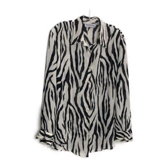Diane Von Furstenberg Tops - Diane Von Furstenberg Zebra Print Button Blouse L